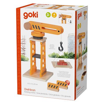 Goki Holz-Drehkran - 4-teilig.