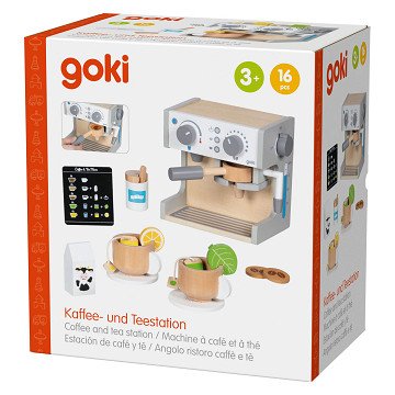 Goki Kaffee- und Teemaschine aus Holz - 16dlg.