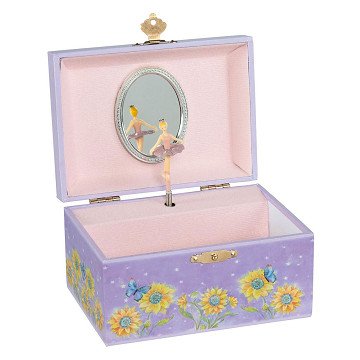 Goki Music Box Ballerina Flowers Purple