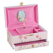 Goki Music Box Ballerina Flowers Pink