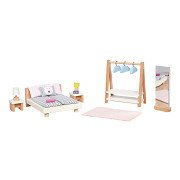 Goki Wooden Doll Furniture Bedroom, 18pcs.