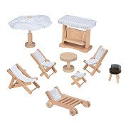 Goki Wooden Doll Furniture Garden Furniture, 9 pieces.