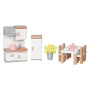 Goki Wooden Doll Furniture Kitchen, 20 pieces.