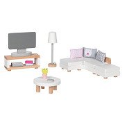 Goki Holz-Puppenmöbel Wohnzimmer, 15-tlg.