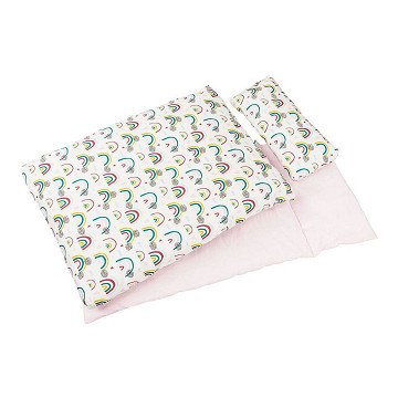 Goki Puppen-Bettwäsche-Set Regenbogen, 3-tlg.
