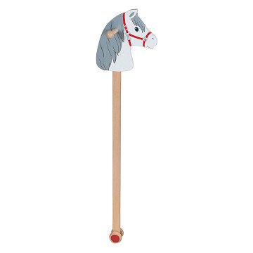 Goki Wooden Hobby Horse White with Gray Mane