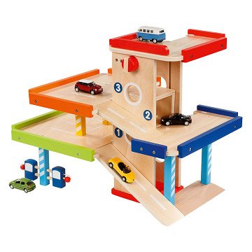 Goki Wooden Parking Garage, 6 pieces.