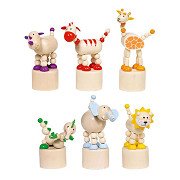 Goki Push and Shake Wild Animal Figure