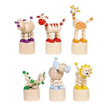 Goki Push and Shake Wild Animal Figure