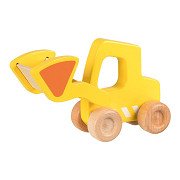 Goki Wooden Excavator with Shovel Yellow