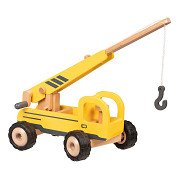 Goki Wooden Crane Truck Yellow