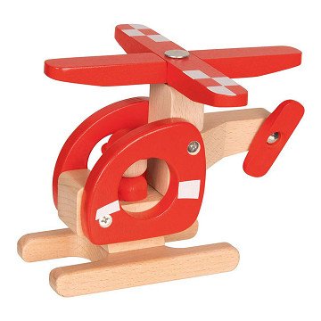Goki Wooden Helicopter Red