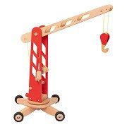 Goki Wooden Crane on Wheels Red