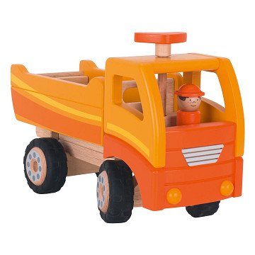 Goki Holzkipper Orange mit drehbaren Rädern