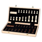 Goki Wooden Chess/Checkers Game 2in1 Magnetic