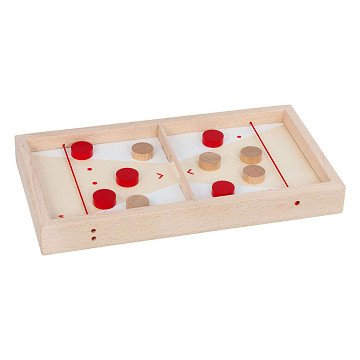 Goki Holz-Puck-Schießspieltisch 2in1, 11-tlg.