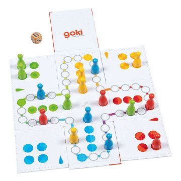 Goki XXL Ludo im Würfel-Brettspiel