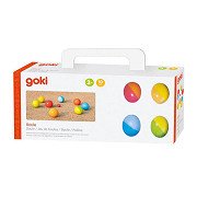 Goki Wooden Jeu de Boules Game with Cotton Bag, 9pcs.