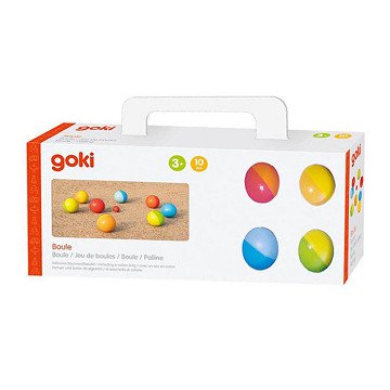 Goki Wooden Jeu de Boules Game with Cotton Bag, 9pcs.