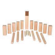 Goki Wooden Viking Game Kubb in Cotton Bag