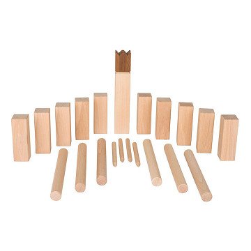 Goki Holz-Wikingerspiel Kubb im Baumwollbeutel