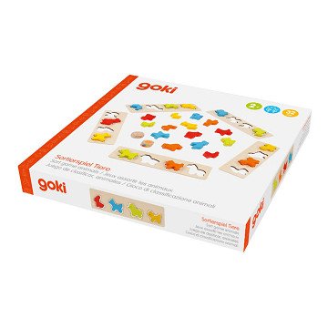 Goki Wooden Sorting Game Animals, 25 pcs.