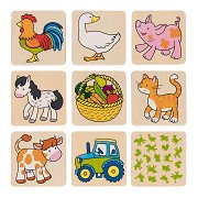 Wooden Memo Game Farm Animals