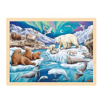 Goki Wooden Jigsaw Puzzle Polar Night, 96pcs.