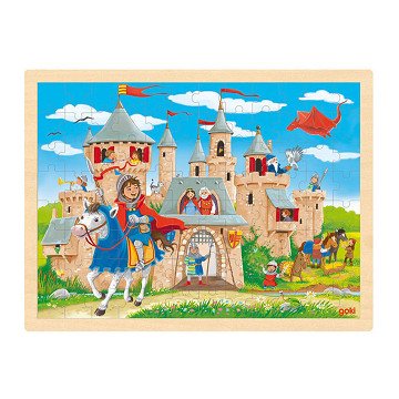 Goki Holzpuzzle Ritterburg, 96 Teile.