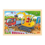 Goki Wooden Jigsaw Puzzle Excavator, 24 pcs.