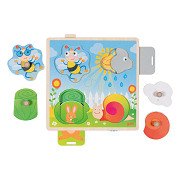 Goki Wooden Background Shape Puzzle Garden, 4 pcs.