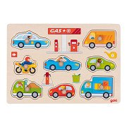 Goki Holzknopfpuzzle Tankstelle, 8-tlg.