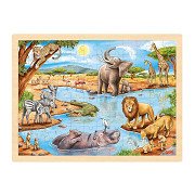 Goki Wooden Jigsaw Puzzle African Savanna, 96pcs.