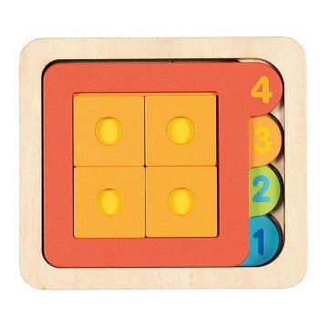 Goki Wooden Layer Puzzle Shapes and Numbers, 15 pcs.