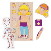 Goki Wooden Layer Puzzle Human Body Girl, 29 pcs.