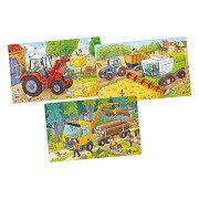 Goki Wooden Jigsaw Puzzle Vehicles Set of 3