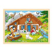 Goki Wooden Jigsaw Puzzle in the Alps, 96pcs.