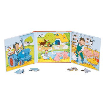 Goki Magnetic Jigsaw Puzzle Book Farm, 40 pcs.