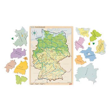 Goki Holz-Schichtenpuzzle Deutschland, 98tlg.