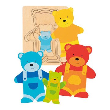 Goki Wooden Layer Puzzle Bear, 5 pcs.