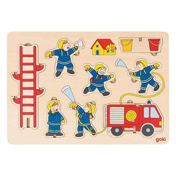 Goki Holz-Stapelpuzzle Feuerwehr, 8-tlg.