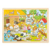 Goki Wooden Jigsaw Puzzle Petting Zoo, 48 pcs.