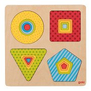 Goki Wooden Layer Puzzle Geometric Shapes, 16 pcs.