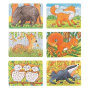 Goki Wooden Mini Puzzle Forest Animal, 24 pcs.