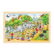 Goki Wooden Jigsaw Puzzle Visit to the Zoo, 24 pcs.