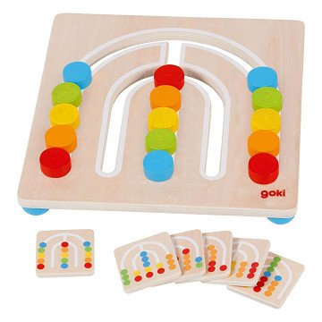 Goki Wooden Color Sorting Board Rainbow, 7 pieces.