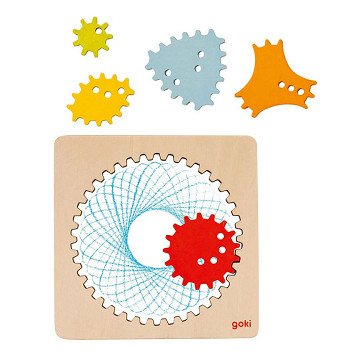 Goki Wooden Spirograph Drawing Set, 6 pcs.