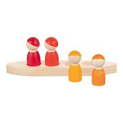 Goki Wooden Toy Figures in a Boat, 5 pcs.