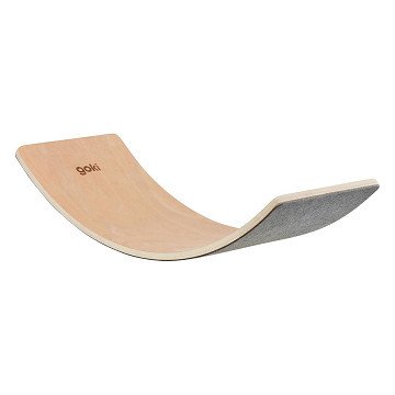 Goki Holz Balance Board Wave mit Filz, 82cm