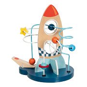 Goki Wooden Locomotion Spiral Rocket with Catapult